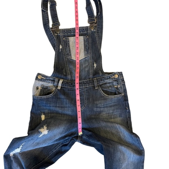 Promod Denim Full Length Jean Overall with Distress Size: 8 - Picture 5 of 14
